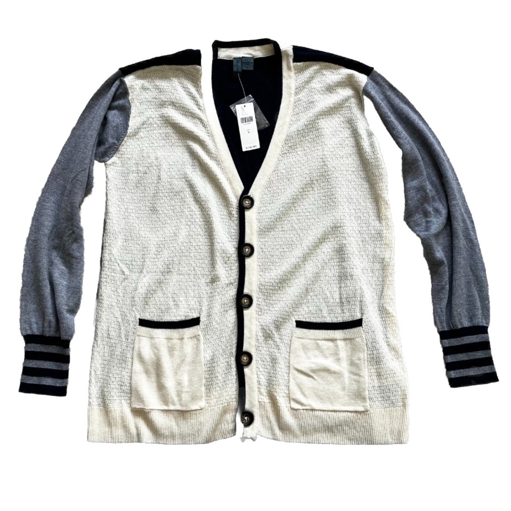 LEFT OF CENTER ANTHROPOLOGIE NWT CARDIGAN SIZE SMALL ACADEMIA PREPPY STYLISH - Picture 1 of 7